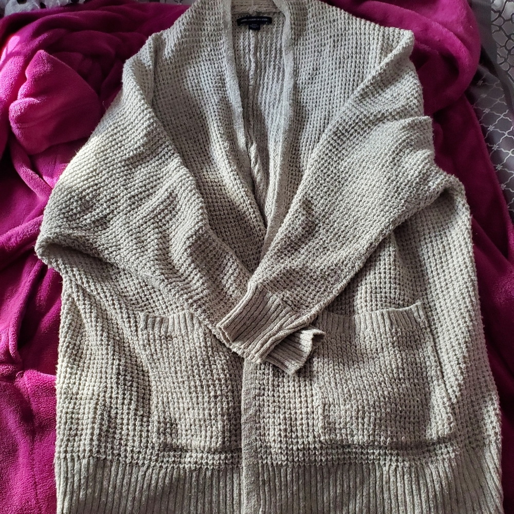 American eagle waffle knit cardigan